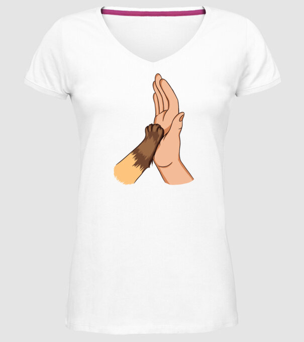 Labă de Pisică model alb pe tricou
