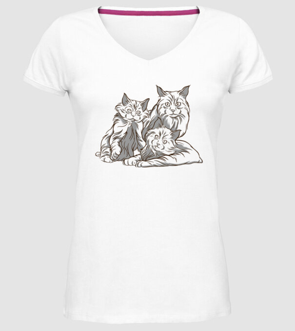 Pisicuțe model alb pe tricou