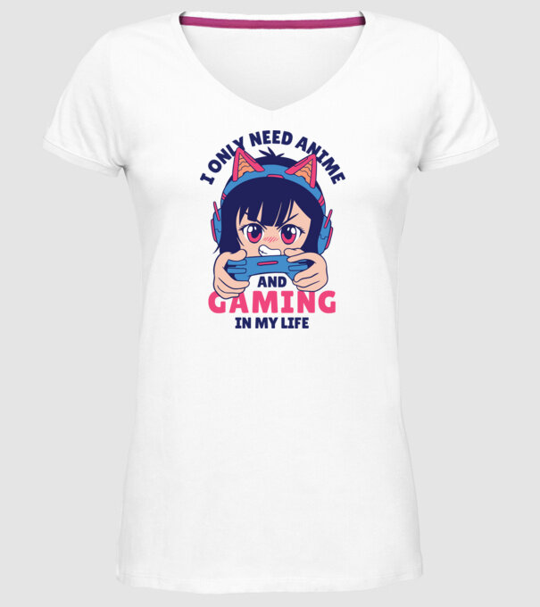 Am nevoie doar de Anime și Jocuri model alb pe tricou
