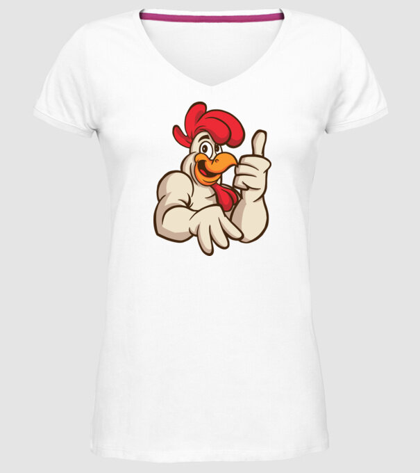 Pui model alb pe tricou