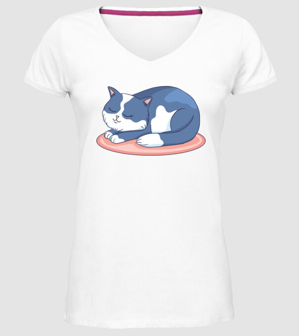 Pisicuță drăguță model alb pe tricou