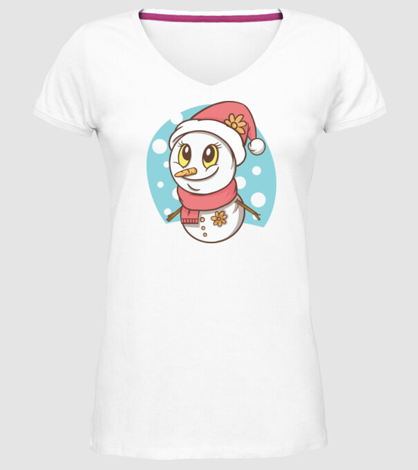 Om de zăpadă drăguț model alb pe tricou