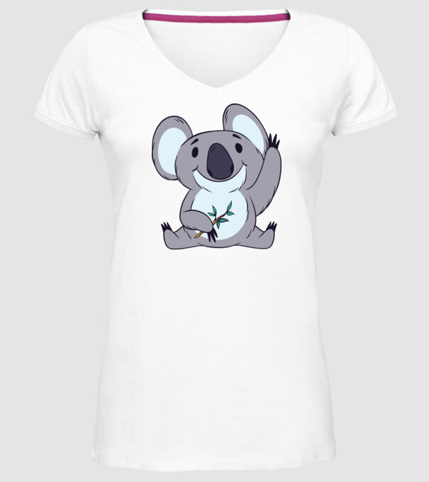 Koala drăguț model alb pe tricou