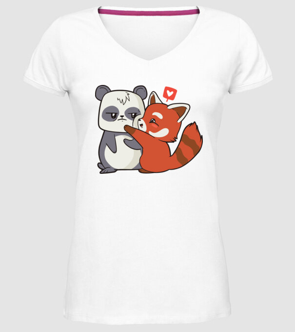 Panda drăguț Dragoste model alb pe tricou