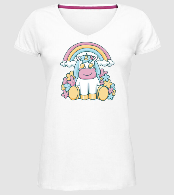 Unicorn drăguț model alb pe tricou