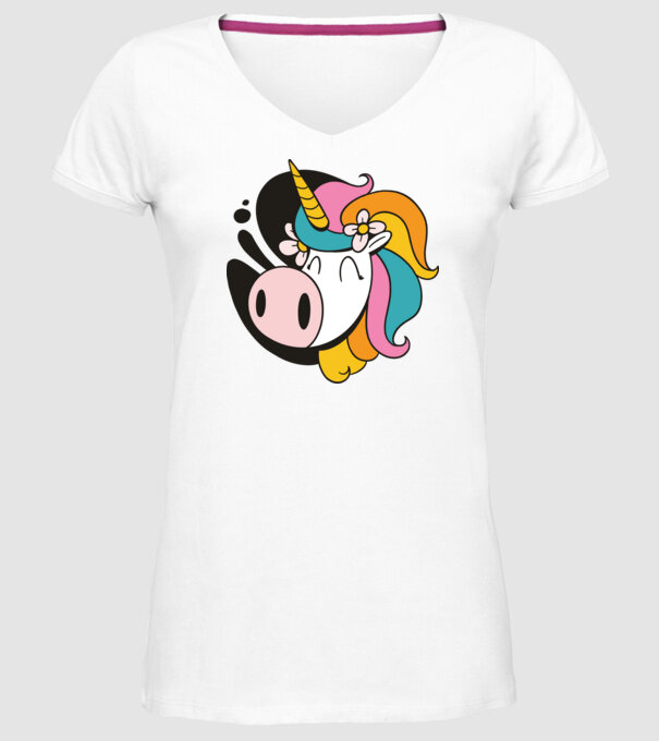 Unicorn drăguț model alb pe tricou