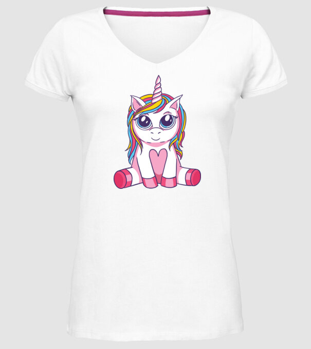Unicorn drăguț model alb pe tricou