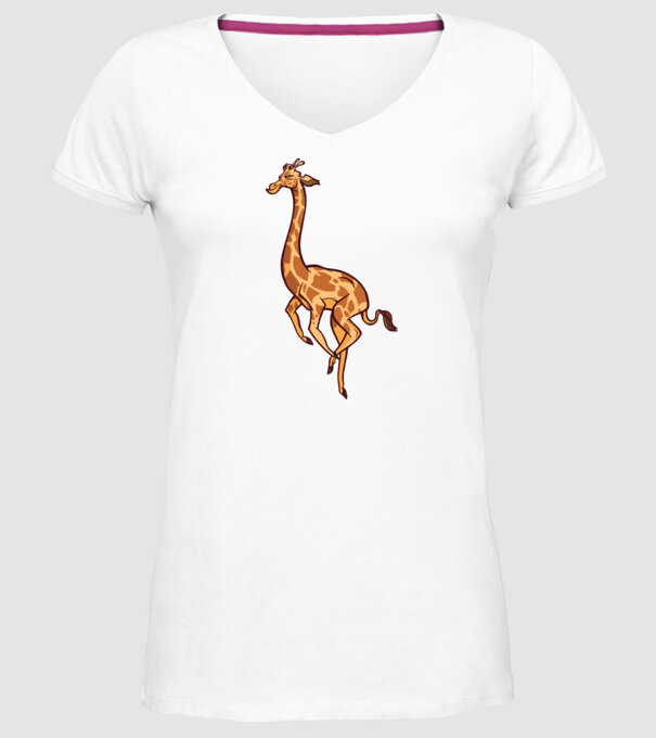 Girafă drăguță model alb pe tricou