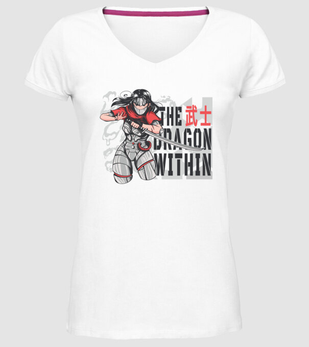 Cyborg Ninja fată Anime model alb pe tricou