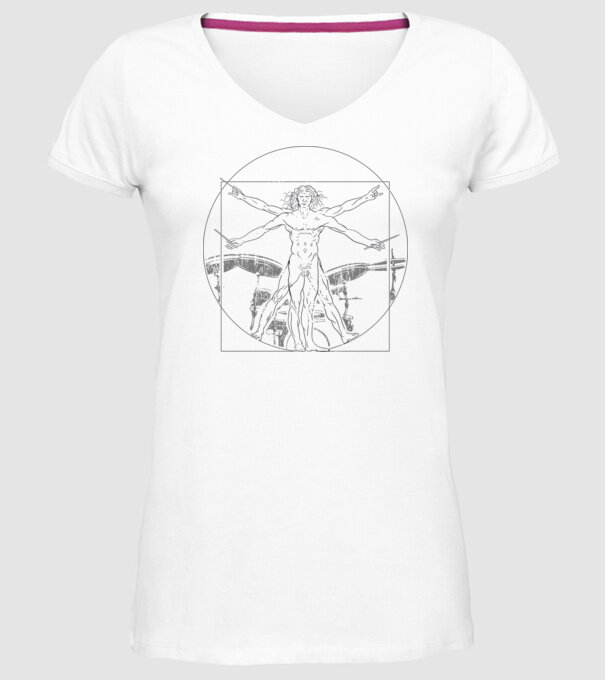 Da Vinci tobe model alb pe tricou
