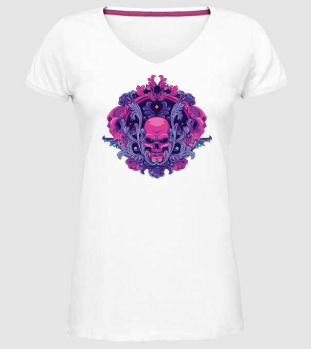 Cranii Dark Skull model alb pe tricou