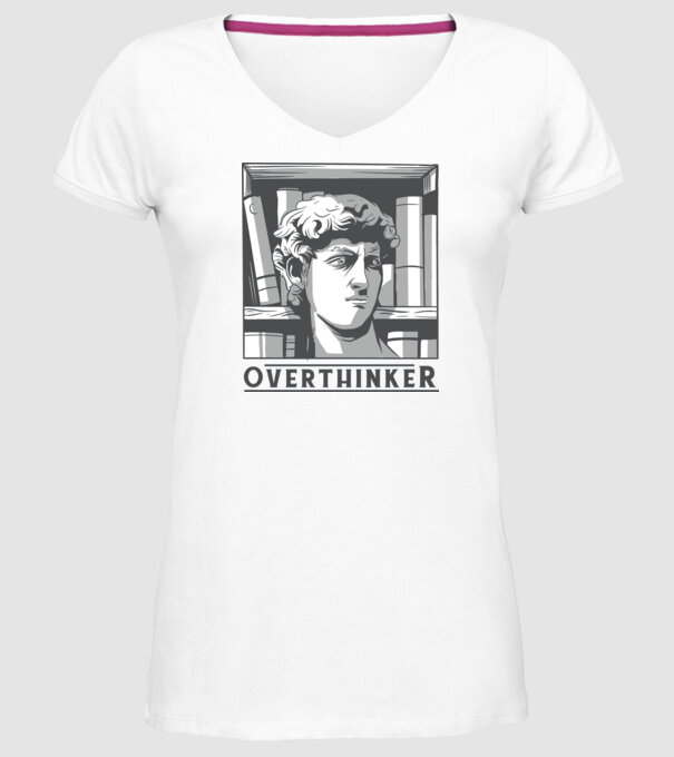 Statuia lui David model alb pe tricou