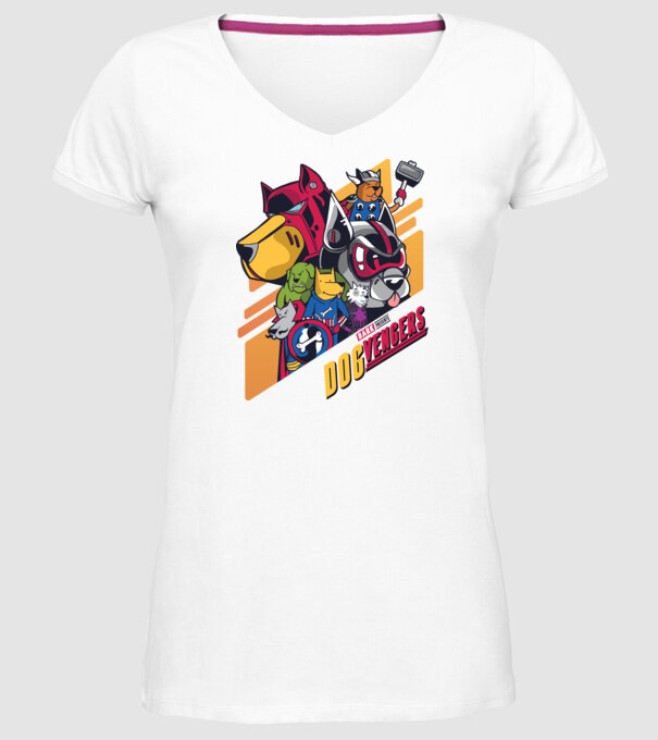 Dogvengers Câini Eroi model alb pe tricou