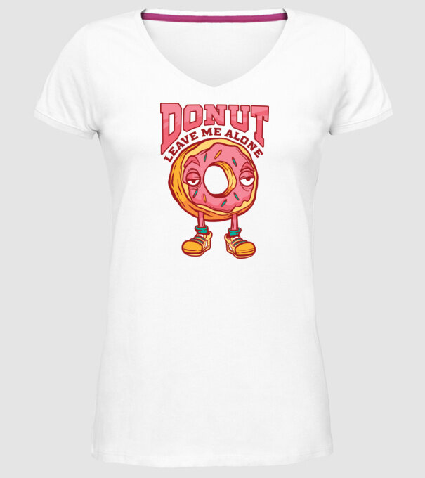 Donut leave me alone model alb pe tricou