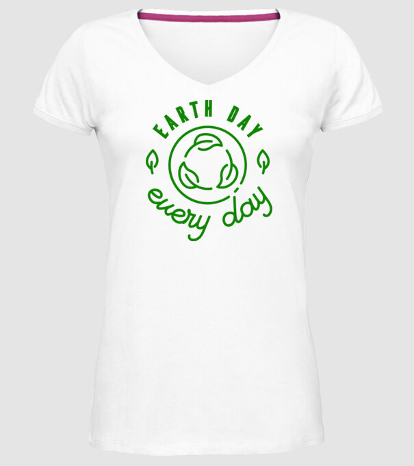 Earth Day Every Day - Ziua Pământului model alb pe tricou