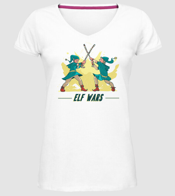 Războiul elfilor model alb pe tricou