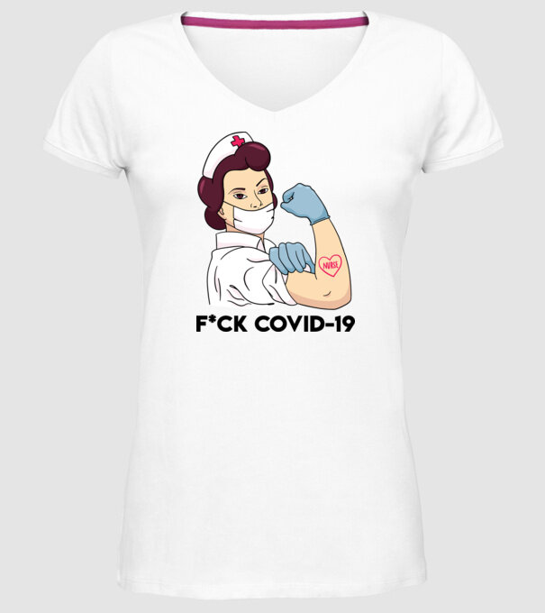 FCK Covid-19 Coronavirus model alb pe tricou