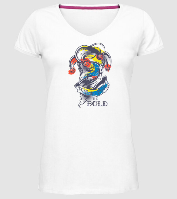 Fortune favours the Bold model alb pe tricou