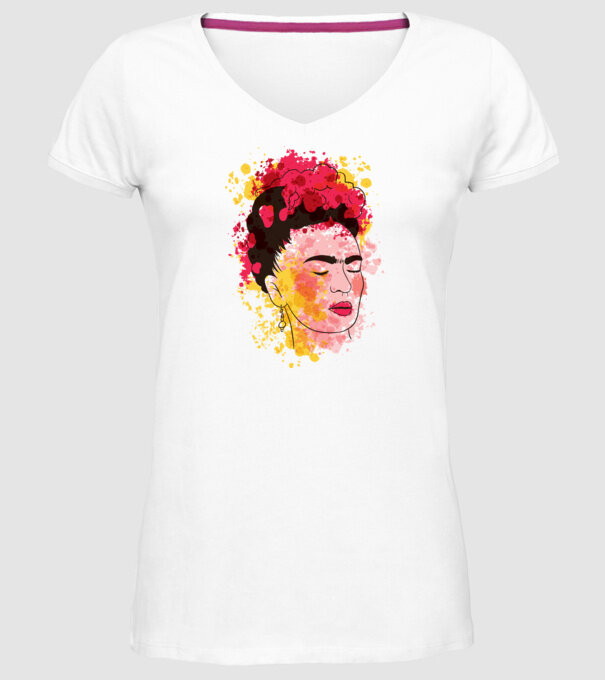 Frida Kahlo model alb pe tricou
