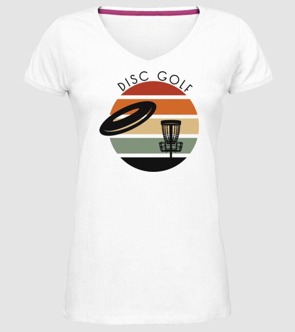 Frizbi Golf model alb pe tricou