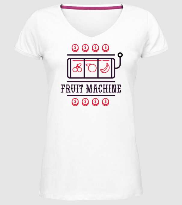 Fruit Machine Slot Machine model alb pe tricou