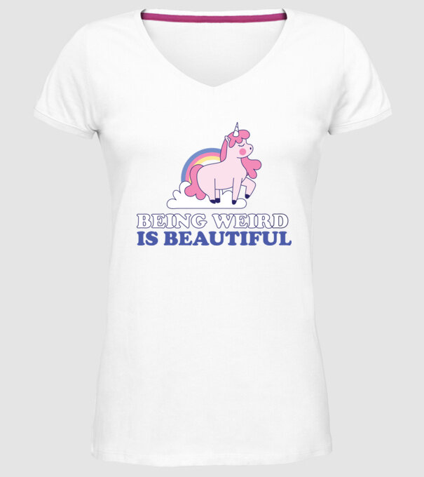 A fi ciudat este minunat Unicorn model alb pe tricou