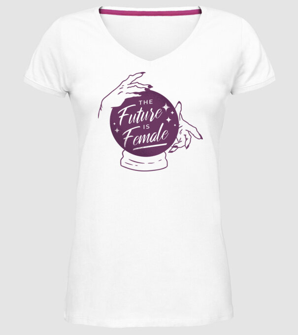 Future is Female Ziua Femeii model alb pe tricou