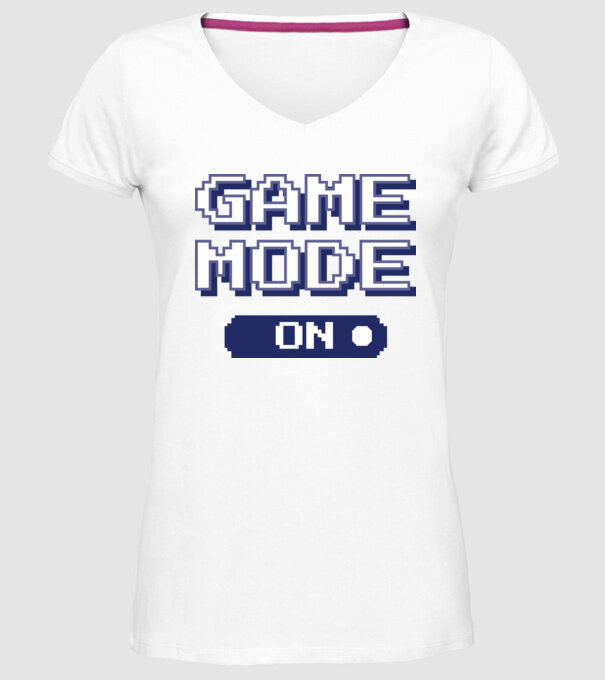 Game mode on Gamer pixel model alb pe tricou