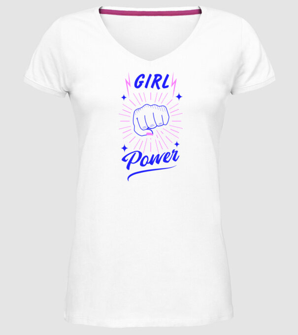 Girl Power Ziua Femeii model alb pe tricou