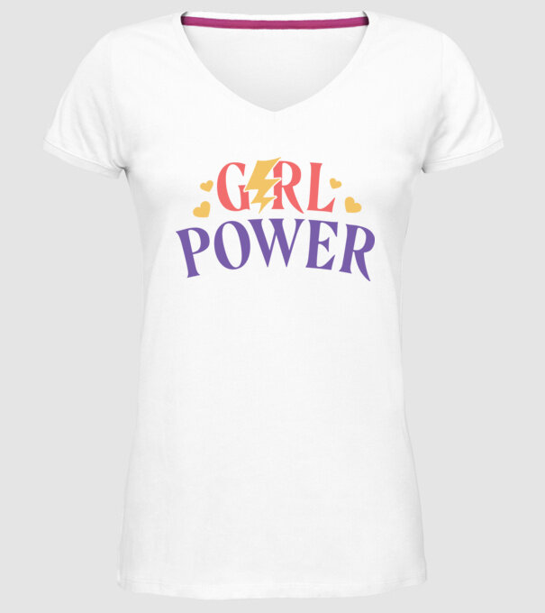 Girl Power Ziua Femeii model alb pe tricou