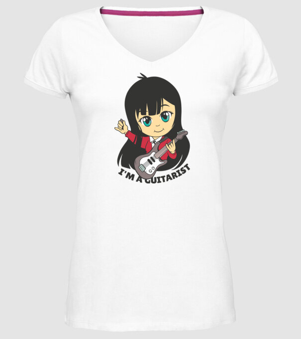 Sunt chitarist fată model alb pe tricou