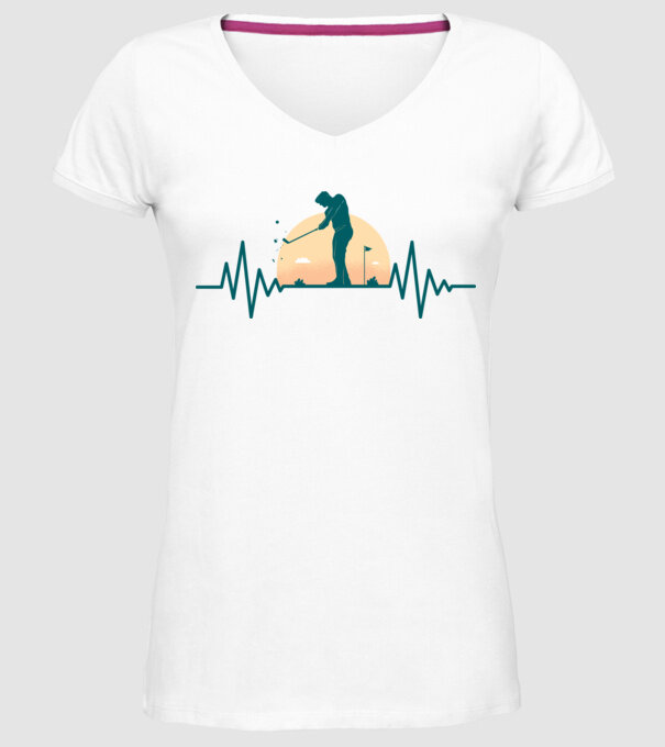 Golf Bătăi de inimă model alb pe tricou