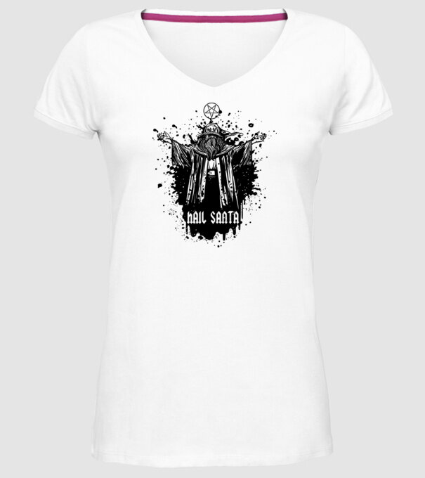 Hail Santa model alb pe tricou