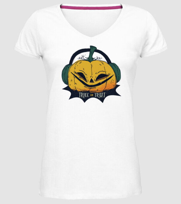 Dovleac Halloween model alb pe tricou