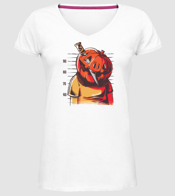 Halloween cap de dovleac închisoare model alb pe tricou