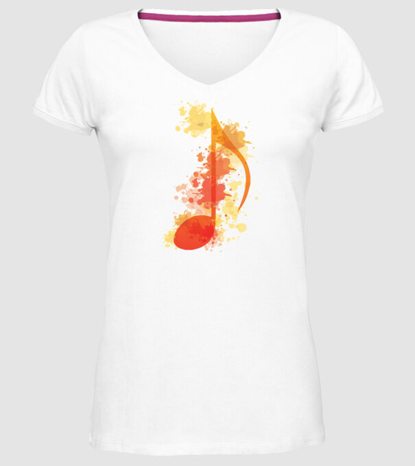 Notă muzicală model alb pe tricou