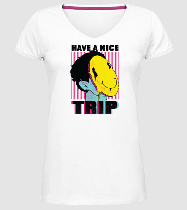 Have a nice Trip model alb pe tricou