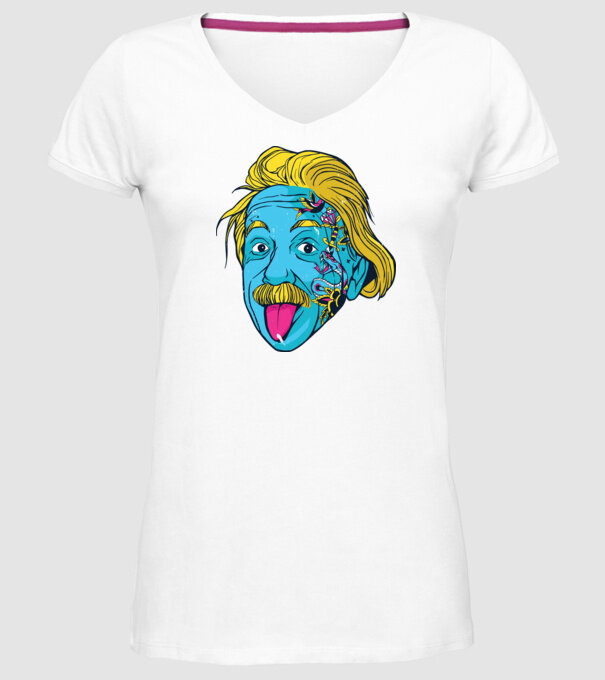 Hippy Albert Einstein model alb pe tricou