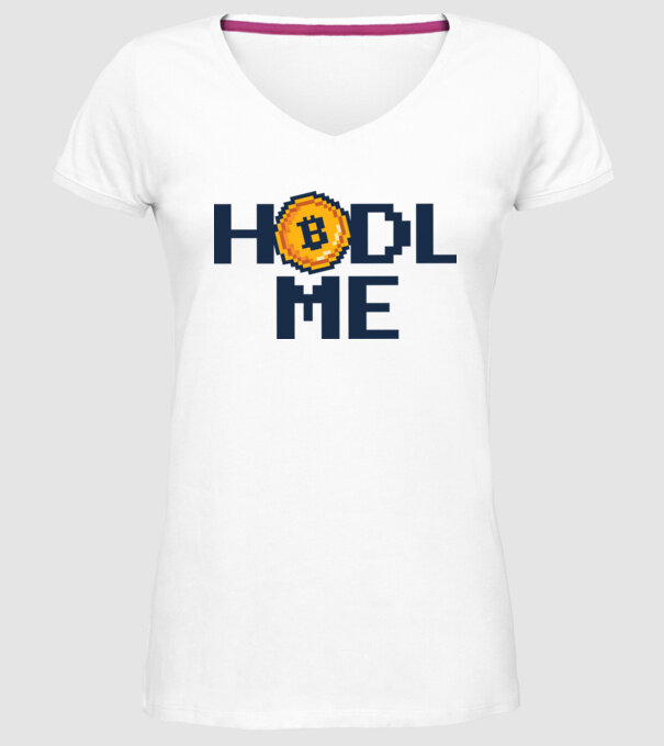 Hodl Me Bitcoin model alb pe tricou