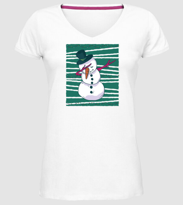 Om de zăpadă DAB Crăciun model alb pe tricou