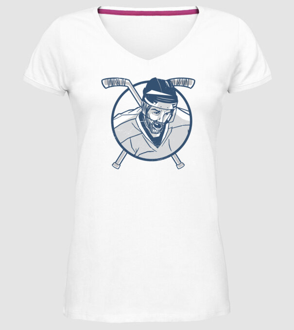 Hochei Jucător Hochei de gheață model alb pe tricou