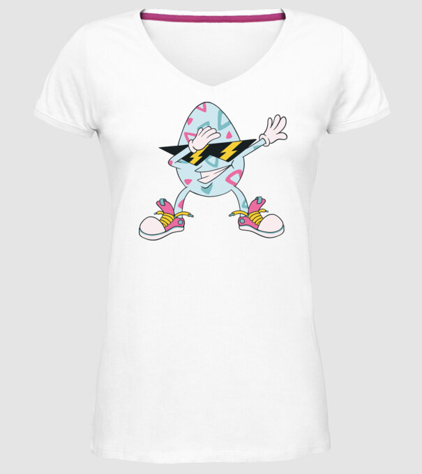 Ouă de Paște Dab model alb pe tricou