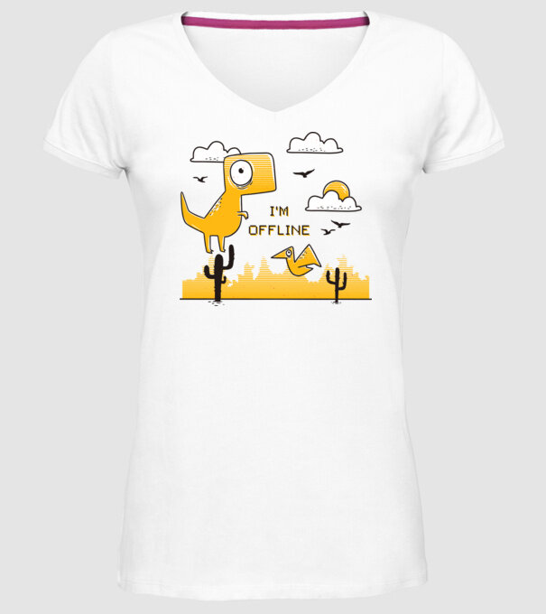 'I''m Offline tricou amuzant' model alb pe tricou