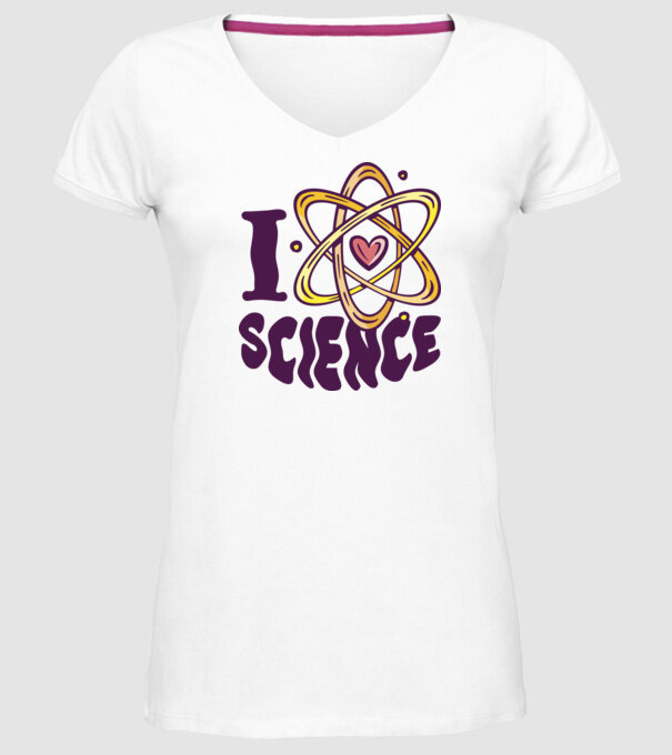 I Love Science știință model alb pe tricou