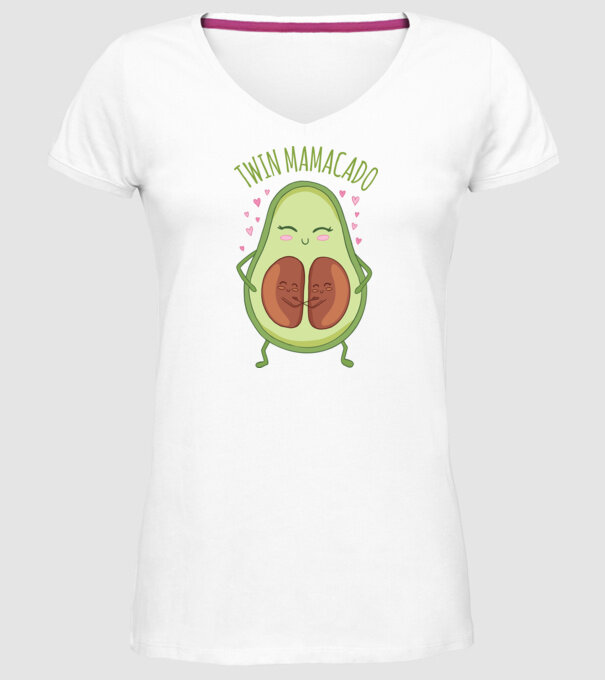 Gemeni Mamacado model alb pe tricou