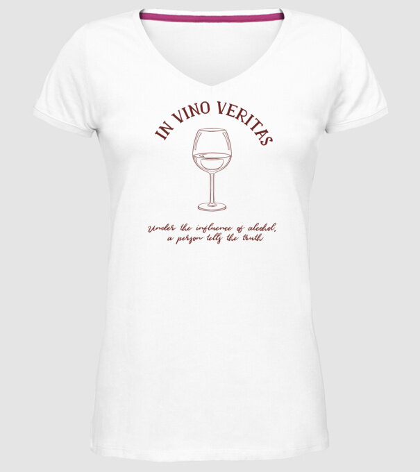 In Vino Veritas - Adevărul este în vin model alb pe tricou