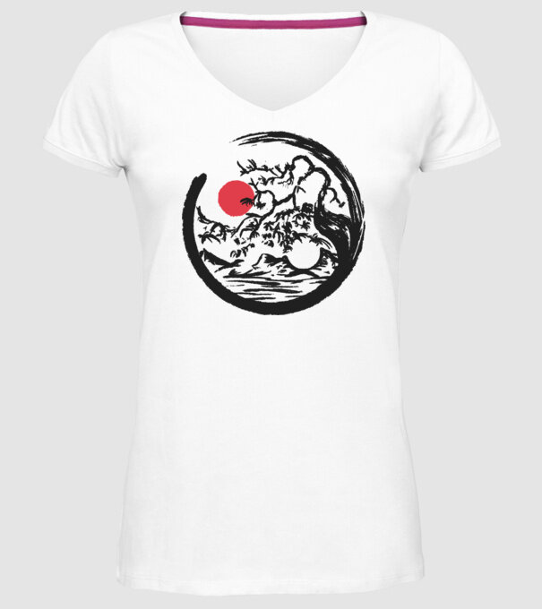 Yin-Yang Bonsai model alb pe tricou