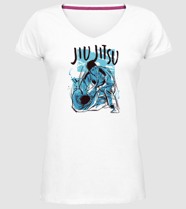 Jiu Jitsu model alb pe tricou