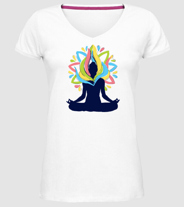 Energii Yoga Meditație model alb pe tricou