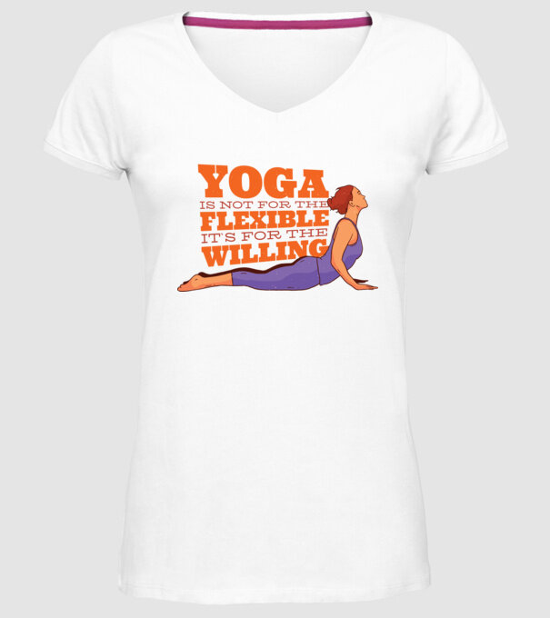 yoga perseverență model alb pe tricou